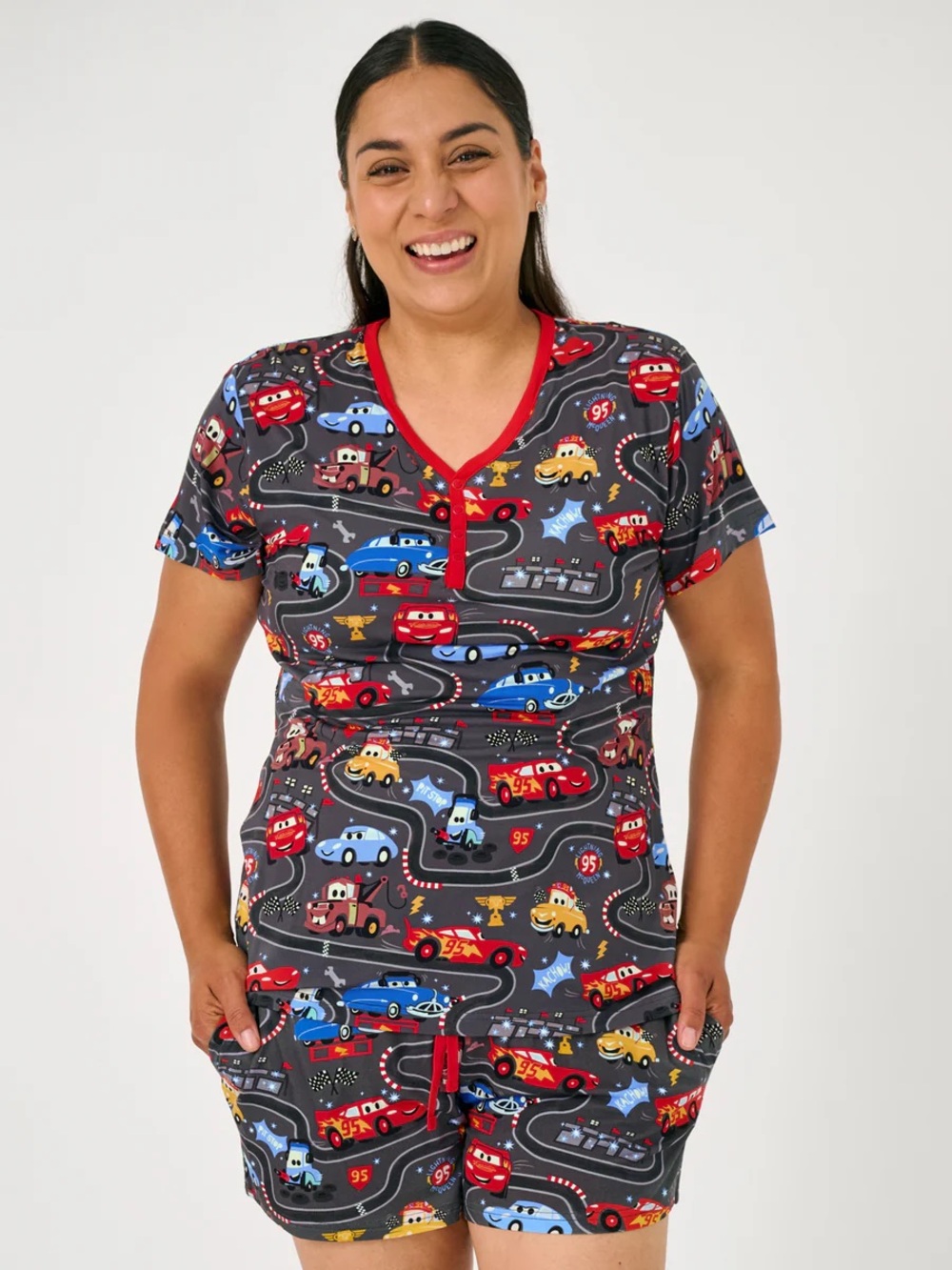 Little Sleepies NWT Piston Cup Women's Short Sleeve Pajama Top Short Sleeve